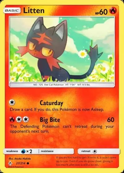 Litten 27/214 Unbroken Bonds Pokemon card