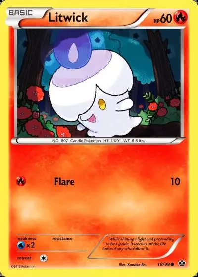 Litwick 18/99 Next Destinies Pokemon card