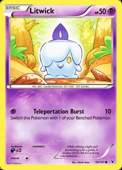 Litwick 58/101 Noble Victories Pokemon card