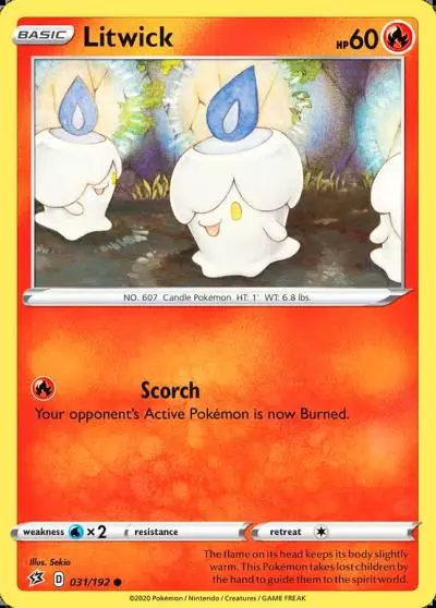 Litwick 31/192 Rebel Clash Pokemon card