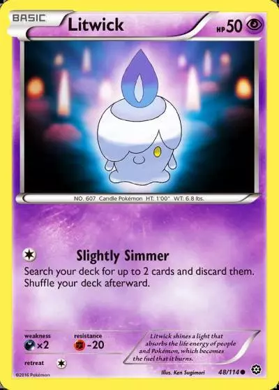 Litwick 48/114 Steam Siege Pokemon card