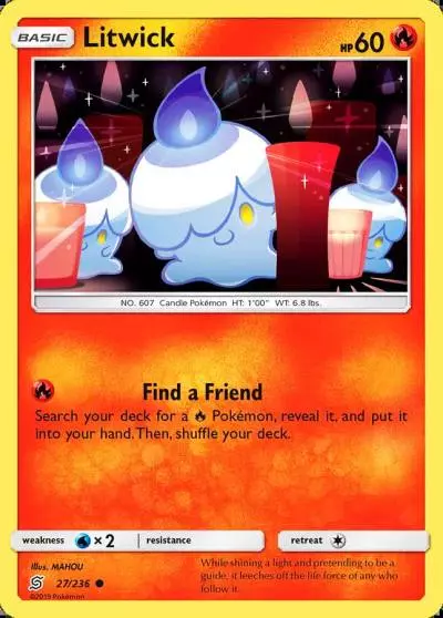 Litwick 27/236 Unified Minds Pokemon card