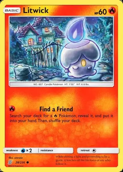 Litwick 28/236 Unified Minds Pokemon card