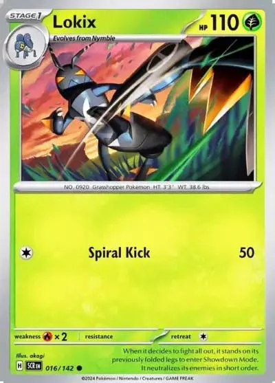 Lokix 16/142 Stellar Crown Pokemon card