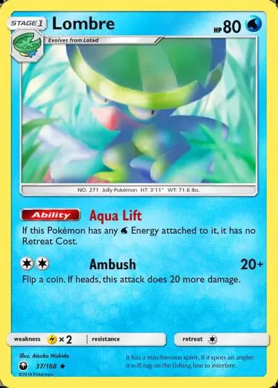 Lombre 37/168 Celestial Storm Pokemon card