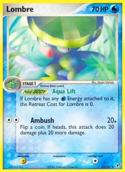 Lombre 33/107 Deoxys Pokemon card
