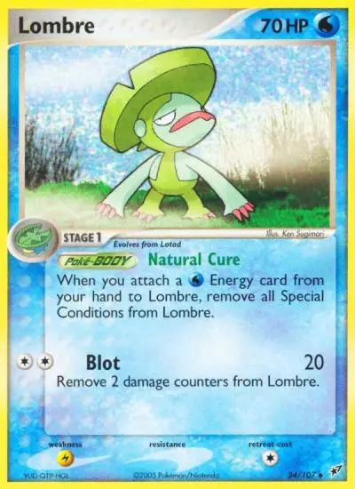 Lombre 34/107 Deoxys Pokemon card