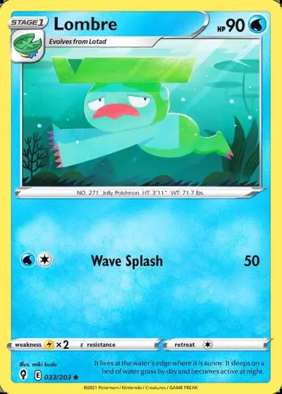 Lombre 33/203 Evolving Skies Pokemon card