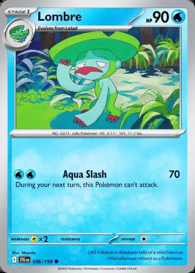 Lombre 36/159 Journey Together Pokemon card