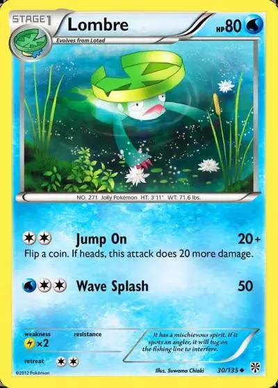 Lombre 30/135 Plasma Storm Pokemon card