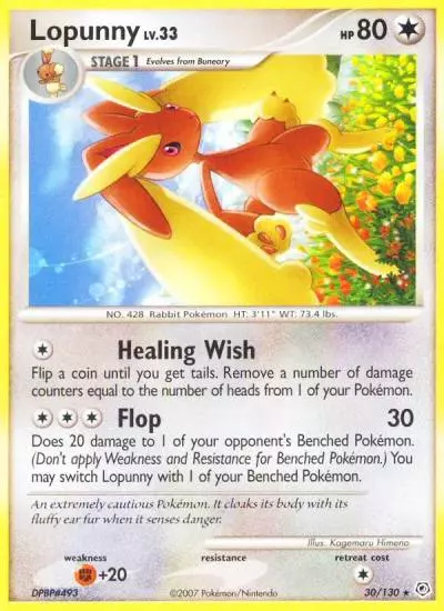 Lopunny 30/130 Diamond & Pearl Pokemon card