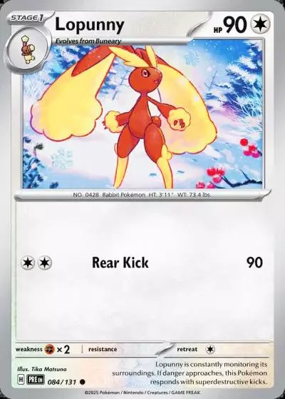 Lopunny 84/131 Prismatic Evolutions Pokemon card