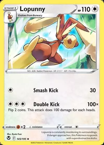 Lopunny 145/195 Silver Tempest Pokemon card
