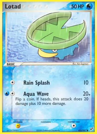 Lotad 63/107 Deoxys Pokemon card