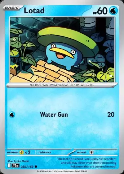 Lotad 35/159 Journey Together Pokemon card