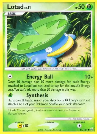 Lotad 81/127 Platinum Pokemon card