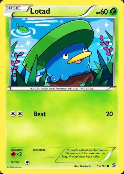 Lotad 10/160 Primal Clash Pokemon card