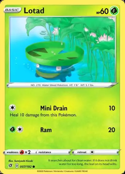 Lotad 7/192 Rebel Clash Pokemon card