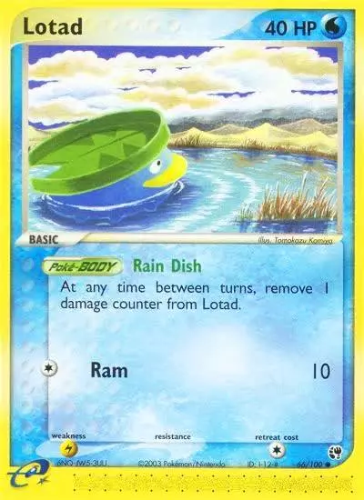 Lotad 66/100 Sandstorm Pokemon card