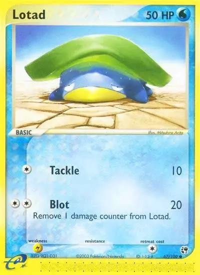 Lotad 67/100 Sandstorm Pokemon card