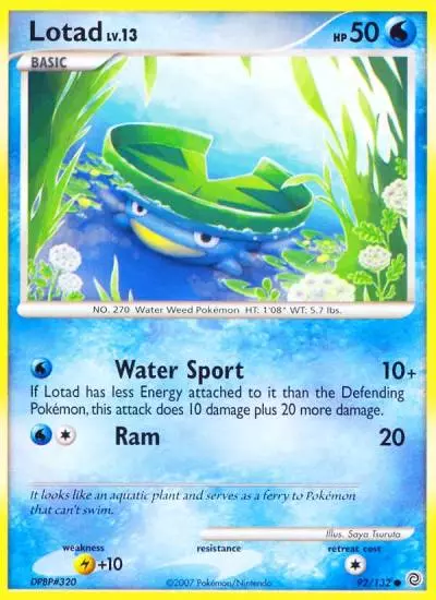 Lotad 92/132 Secret Wonders Pokemon card