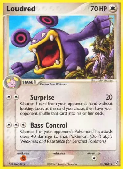 Loudred 23/100 Crystal Guardians Pokemon card