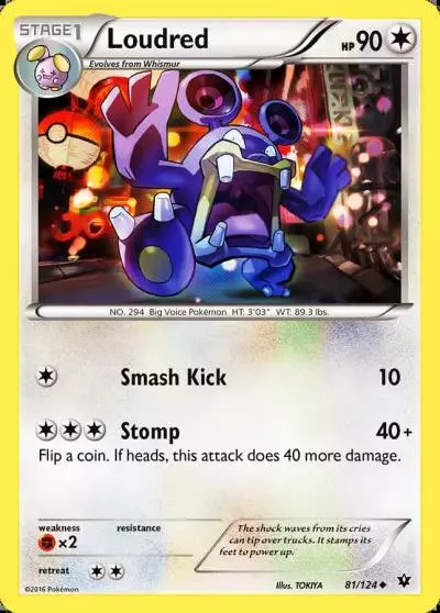 Loudred 81/124 Fates Collide Pokemon card