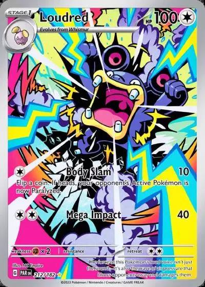 Loudred 212/182 Paradox Rift Pokemon card