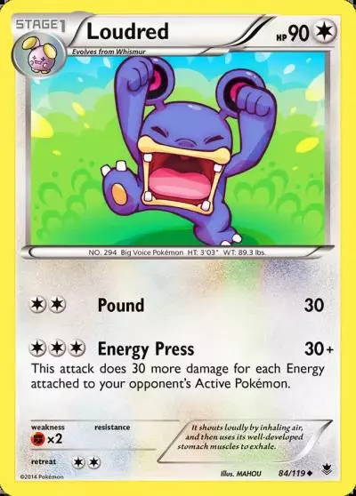 Loudred 84/119 Phantom Forces Pokemon card