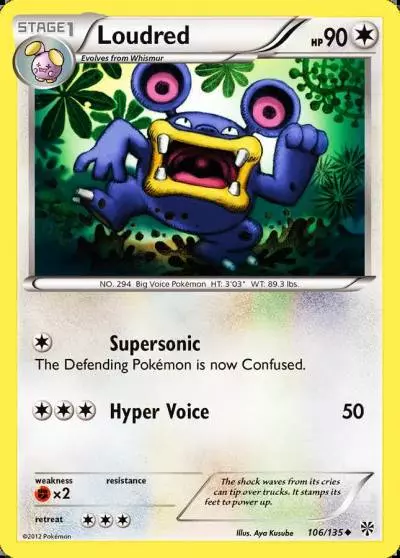 Loudred 106/135 Plasma Storm Pokemon card