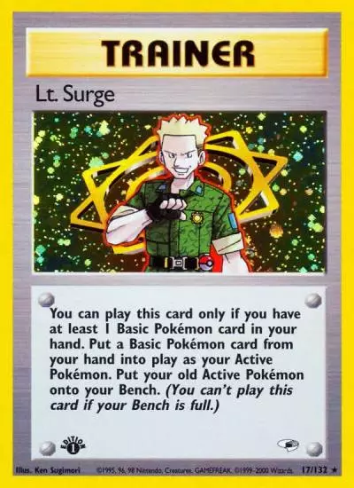Lt. Surge 17/132 Gym Heroes Pokemon card