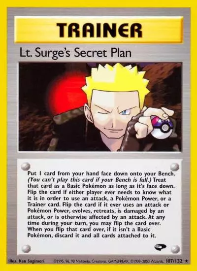 Lt. Surge's Secret Plan 107/132 Gym Challenge Pokemon card