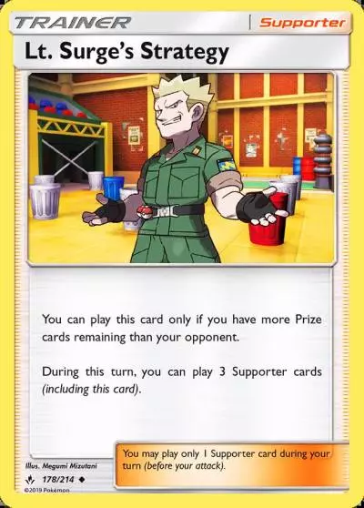 Lt. Surge's Strategy 178/214 Unbroken Bonds Pokemon card