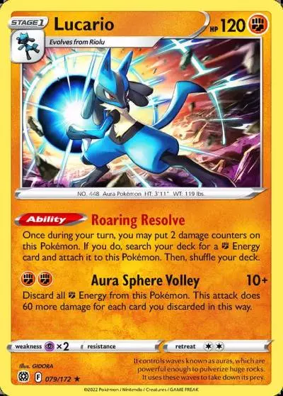 Lucario 79/172 Brilliant Stars Pokemon card