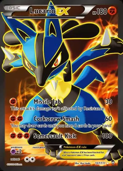 Lucario-EX 107/111 Furious Fists Pokemon card