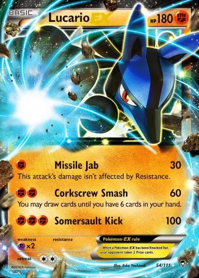 Lucario-EX 54/111 Furious Fists Pokemon card