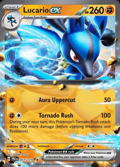 Lucario ex 51/131 Prismatic Evolutions Pokemon card