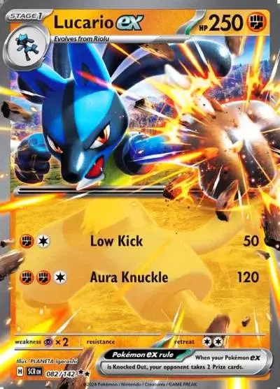 Lucario ex 82/142 Stellar Crown Pokemon card