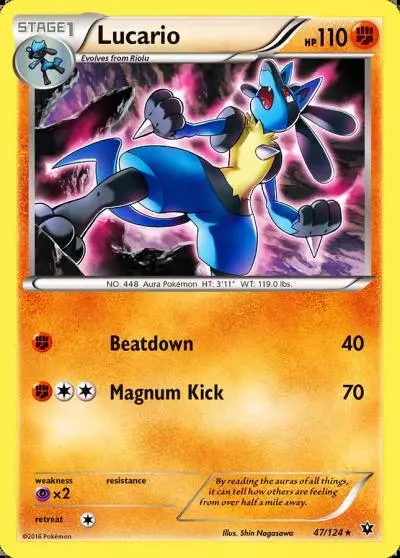 Lucario 47/124 Fates Collide Pokemon card