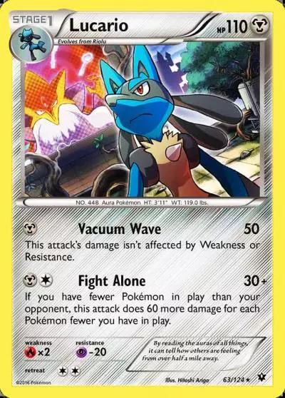 Lucario 63/124 Fates Collide Pokemon card