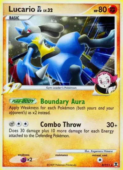 Lucario GL 8/111 Rising Rivals Pokemon card