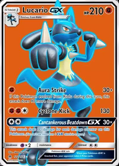 Lucario-GX 122/131 Forbidden Light Pokemon card