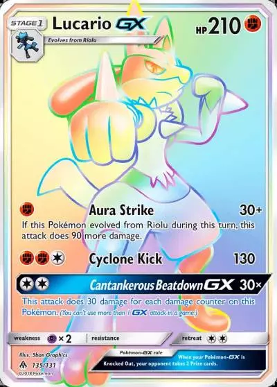 Lucario-GX 135/131 Forbidden Light Pokemon card