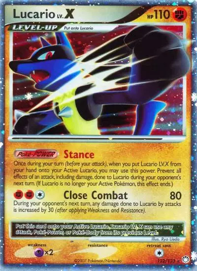 Lucario LV.X 122/123 Mysterious Treasures Pokemon card