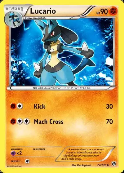 Lucario 77/135 Plasma Storm Pokemon card