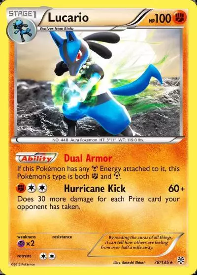 Lucario 78/135 Plasma Storm Pokemon card
