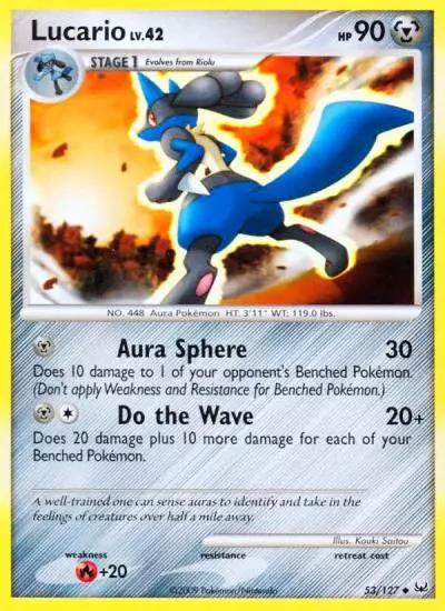 Lucario 53/127 Platinum Pokemon card