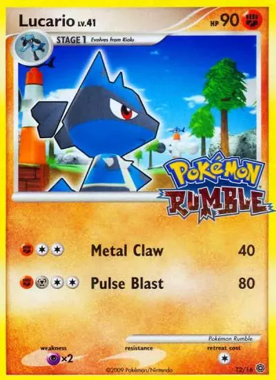 Lucario 12/16 Pokémon Rumble Pokemon card