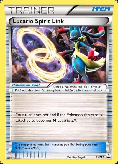 Lucario Spirit Link XY211/211 XY Black Star Promos Pokemon card