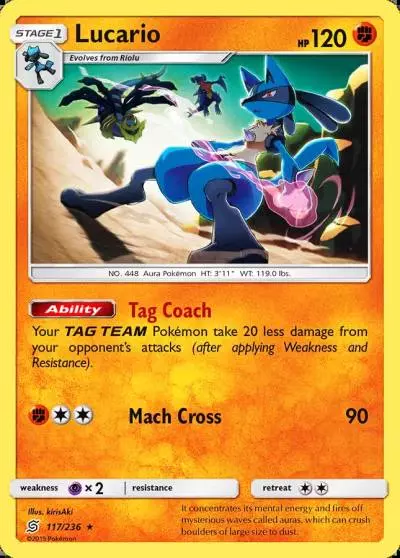 Lucario 117/236 Unified Minds Pokemon card